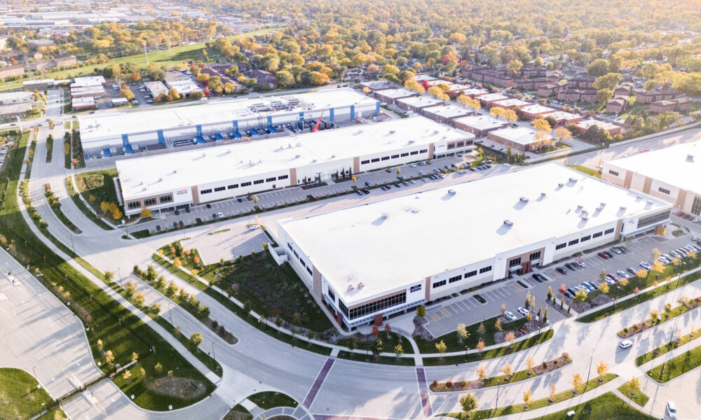 SpaceCo, aerial side view of facilities, elk grove technology park