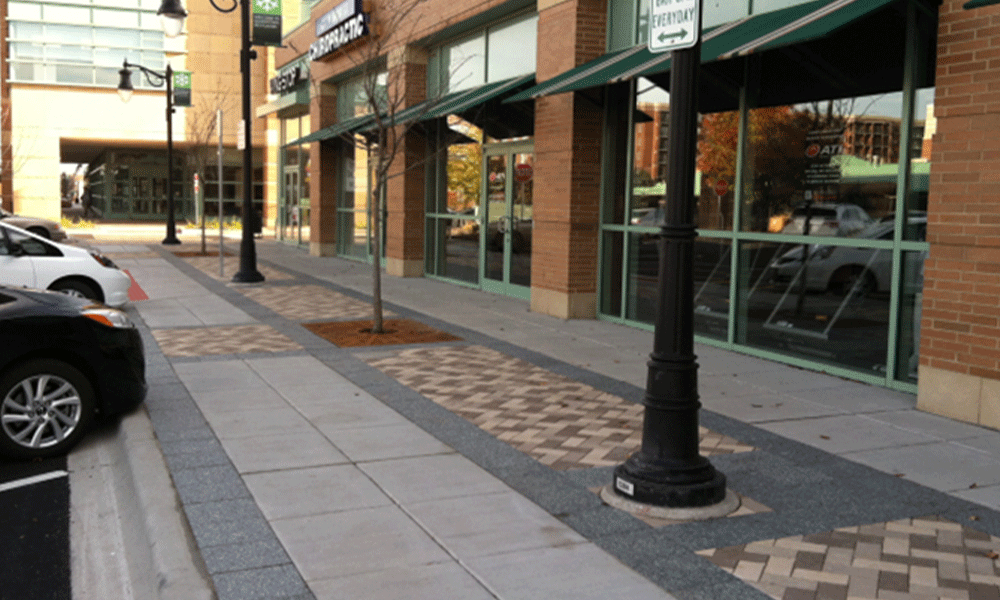 SpaceCo, photo of sidewalk in front of businesses, city of des plaines streetscape improvements, des plaines streetscape picture #2 resized